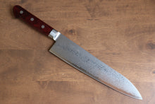  Seisuke VG10 33 Layer Mirrored Finish Damascus Gyuto 210mm Red Pakka wood Handle - Seisuke Knife