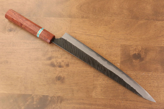 Yu Kurosaki Fujin Blue Super Hammered Sujihiki  270mm Maple(With turquoise ring Brown) Handle - Seisuke Knife
