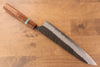 Yu Kurosaki Fujin Blue Super Hammered Gyuto Japanese Knife 240mm Maple(With turquoise ring Brown) Handle - Seisuke Knife