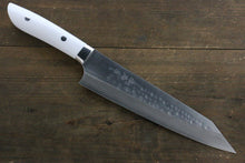  Takeshi Saji SRS13 Hammered Damascus Gyuto 210mm White Stone Handle - Seisuke Knife