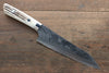 Takeshi Saji Coreless Diamond Finish Damascus Kiritsuke Gyuto 180mm White Cow Bone Handle - Seisuke Knife