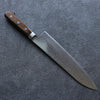 Seisuke Nami AUS10 Mirrored Finish Damascus Gyuto 210mm with Brown Pakkawood Handle - Seisuke Knife