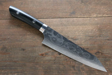  Takeshi Saji Coreless Diamond Finish Damascus Kiritsuke Gyuto 180mm Black Micarta Handle - Seisuke Knife