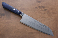  Kunihira Sairyu VG10 Damascus Santoku  170mm Blue Pakka wood Handle - Seisuke Knife