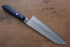 Kunihira Sairyu VG10 Damascus Santoku 170mm Blue Pakka wood Handle - Seisuke Knife