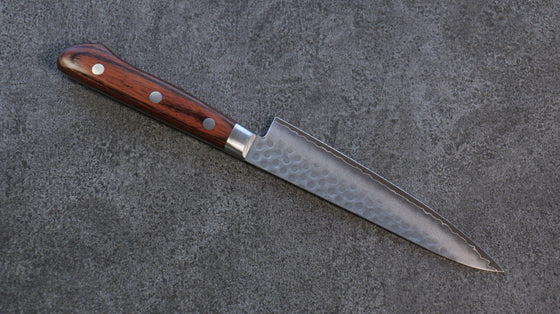 Seisuke Swedish Steel-stn Hammered Petty-Utility 150mm Mahogany Handle - Seisuke Knife