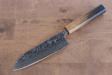  Anryu VG10 Migaki Finished Damascus Santoku Japanese Knife 165mm Oak Handle - Seisuke Knife