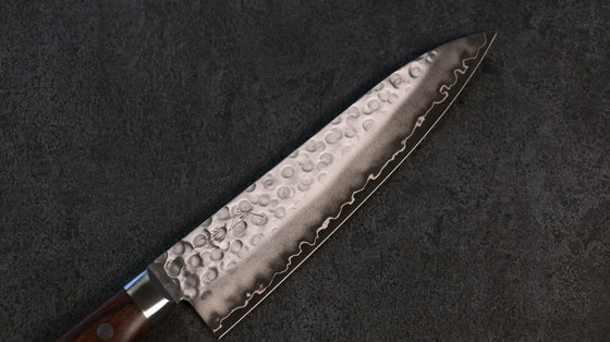 Seisuke Swedish Steel-stn Hammered Gyuto 180mm Mahogany Handle - Seisuke Knife