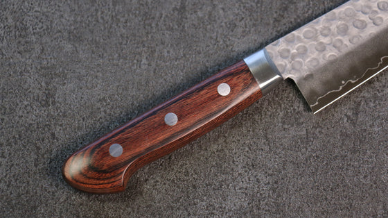 Seisuke Swedish Steel-stn Hammered Gyuto 180mm Mahogany Handle - Seisuke Knife