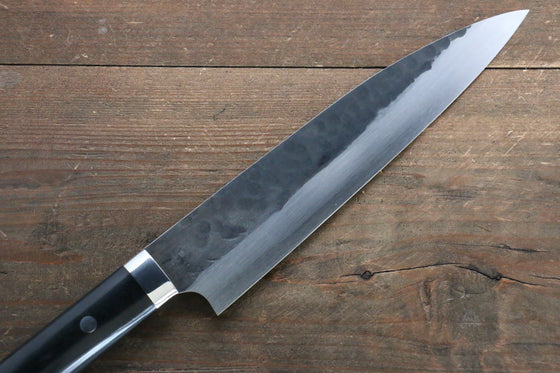 Ogata Blue Super Hammered Black Finished Gyuto Japanese Knife 210mm with Black Micarta Handle - Seisuke Knife