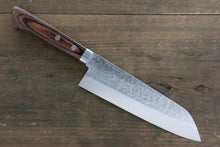  Kunihira VG1 Hammered Santoku Japanese Knife 170mm Mahogany Handle - Seisuke Knife