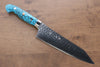 Yu Kurosaki Senko R2/SG2 Hammered Gyuto Japanese Knife 180mm Turquoise Handle - Seisuke Knife
