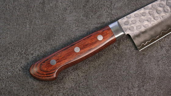 Seisuke Swedish Steel-stn Hammered Gyuto 210mm Mahogany Handle - Seisuke Knife