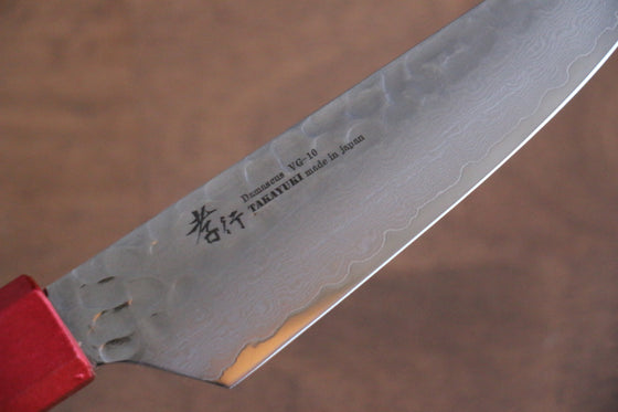Sakai Takayuki VG10 33 Layer Damascus Steak 120mm Live oak Lacquered (Kouseki) Handle - Seisuke Knife