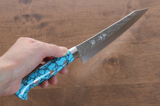 Yu Kurosaki Senko R2/SG2 Hammered Petty-Utility 150mm Turquoise Handle - Seisuke Knife