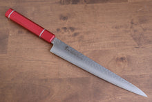  Sakai Takayuki VG10 33 Layer Damascus Sujihiki 240mm Live oak Lacquered (Kouseki) Handle - Seisuke Knife