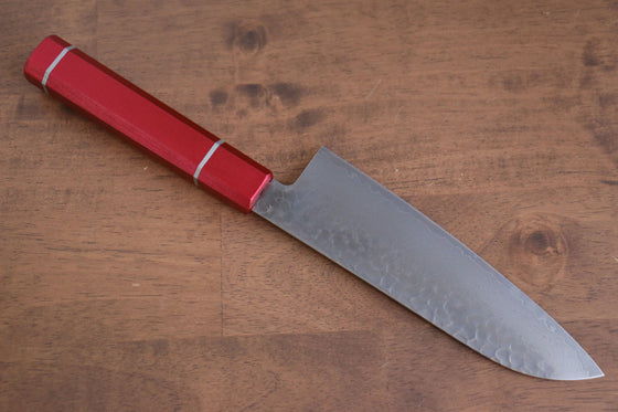 Sakai Takayuki VG10 33 Layer Damascus Santoku 170mm Live oak Lacquered (Kouseki) Handle - Seisuke Knife