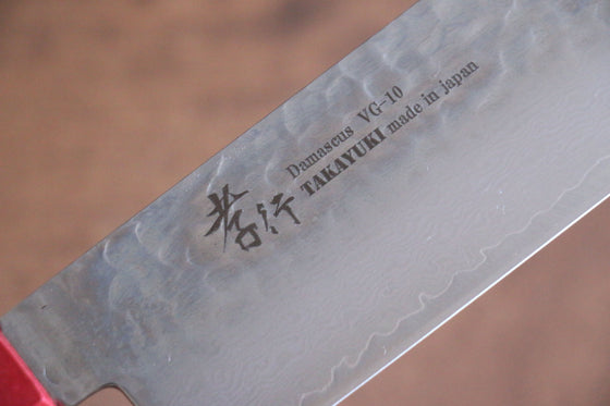 Sakai Takayuki VG10 33 Layer Damascus Nakiri 160mm Live oak Lacquered (Kouseki) Handle - Seisuke Knife