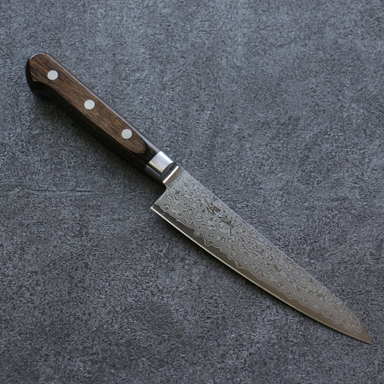 Seisuke VG10 33 Layer Damascus Petty-Utility 135mm Brown Pakka wood Handle - Seisuke Knife