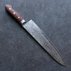 Seisuke Mokusei ZA-18 Mirrored Finish Damascus Gyuto 240mm Brown Pakka wood Handle - Seisuke Knife