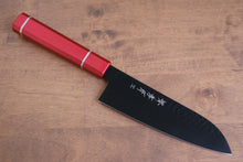  Sakai Takayuki Kurokage VG10 Hammered Teflon Coating Santoku 170mm Live oak Lacquered (Kouseki) Handle - Seisuke Knife