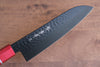 Sakai Takayuki Kurokage VG10 Hammered Teflon Coating Santoku 170mm Live oak Lacquered (Kouseki) Handle - Seisuke Knife