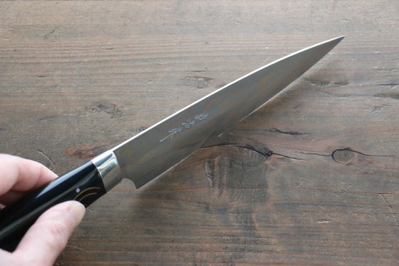 Takeshi Saji Maki-e Art Blue Steel No.2 Colored Damascus Petty-Utility 150mm Lacquered Handle - Seisuke Knife