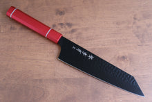  Sakai Takayuki Kurokage VG10 Hammered Teflon Coating Kengata Gyuto 190mm Live oak Lacquered (Kouseki) Handle - Seisuke Knife