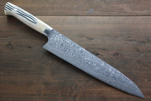  Takeshi Saji R2/SG2 Black Damascus Gyuto 240mm Cow Bone Handle - Seisuke Knife