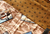 Japanese Style Knife Roll - Hokusai Brown with Plain Black Pocket (7 Pockets) - Seisuke Knife