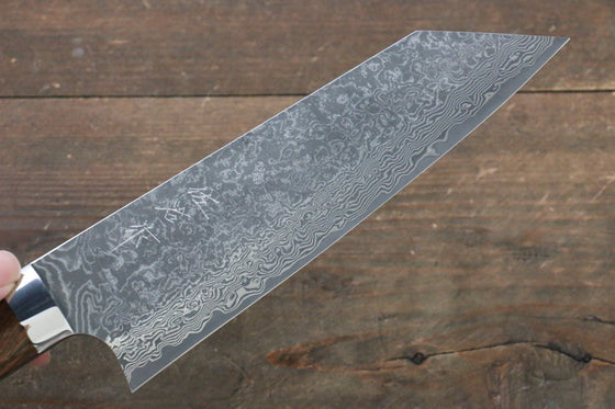 Takeshi Saji R2/SG2 Black Damascus Bunka Japanese Knife 180mm Ironwood Handle - Seisuke Knife
