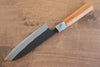 Nao Yamamoto White Steel No.2 Kurouchi Santoku Japanese Knife 170mm with Cherry Handle - Seisuke Knife