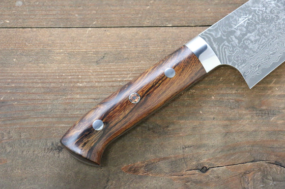Takeshi Saji R2/SG2 Black Damascus Bunka Japanese Knife 180mm Ironwood Handle - Seisuke Knife