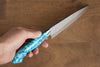 Takeshi Saji SRS13 Hammered Petty-Utility 130mm Blue Turquoise (Nomura Style) Handle - Seisuke Knife