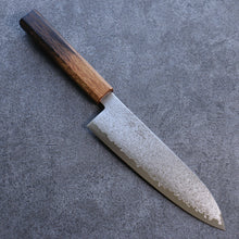  Seisuke VG10 Damascus Santoku 180mm Burnt Oak Handle - Seisuke Knife