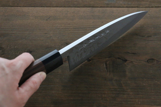 Hideo Kitaoka Blue Steel No.2 Damascus Deba  150mm Shitan Handle - Seisuke Knife