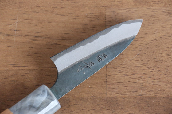 Masakage Mizu Blue Steel No.2 Black Finished Petty-Utility 80mm American Cherry Handle - Seisuke Knife