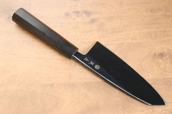 Jikko Ginza White Steel Black dyeing Kiritsuke Deba  150mm Ebony Wood Handle - Seisuke Knife