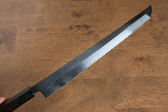 Jikko Ginza White Steel Black dyeing Sakimaru Yanagiba 300mm Ebony Wood Handle - Seisuke Knife