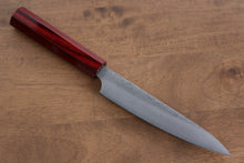  Kei Kobayashi R2/SG2 Damascus Petty-Utility 150mm with Red Lacquered Handle - Seisuke Knife