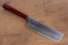  Kei Kobayashi R2/SG2 Nakiri Japanese Knife 165mm with Red Lacquered Handle - Seisuke Knife