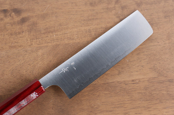 Kei Kobayashi SG2 Nakiri 165mm with Red Lacquered Handle - Seisuke Knife