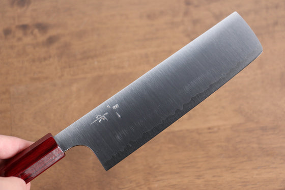 Kei Kobayashi R2/SG2 Nakiri 165mm with Red Lacquered Handle - Seisuke Knife