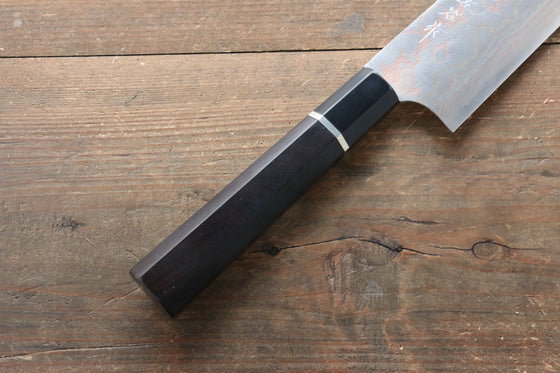 Takeshi Saji Blue Steel No.2 Colored Damascus Gyuto Japanese Knife 270mm Ebony with Ring Handle - Seisuke Knife