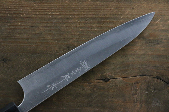 Yoshimi Kato Blue Super Clad Nashiji Petty-Utility Japanese Chef Knife 150mm with Black Honduras Handle - Seisuke Knife