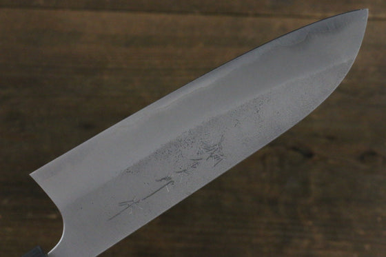 Yoshimi Kato Blue Super Clad Nashiji Santoku Japanese Chef Knife 165mm with Black Honduras Handle - Seisuke Knife