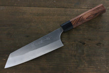  Yoshimi Kato Blue Super Clad Nashiji Bunka Japanese Chef Knife 165mm with Black Honduras Handle - Seisuke Knife