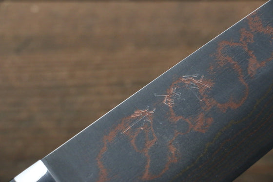 Takeshi Saji Blue Steel No.2 Colored Damascus Maki-e Art Gyuto 240mm Lacquered Handle - Seisuke Knife