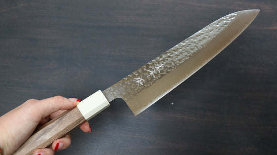 Yu Kurosaki Senko SG2 Hammered Gyuto 210mm with Walnut Handle - Seisuke Knife