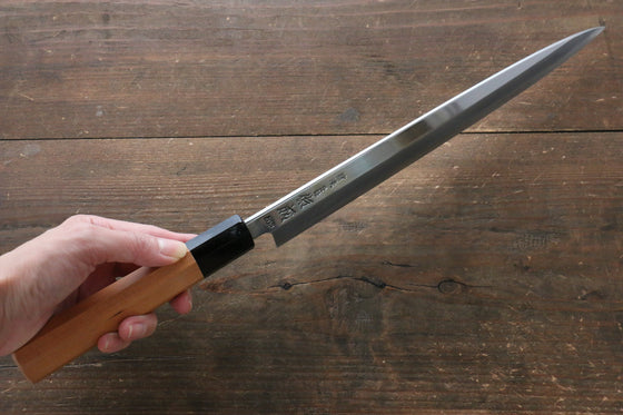 Sukenari ZDP4 Mirrored Finish Yanagiba Japanese Knife with Yew Tree Handle - Seisuke Knife